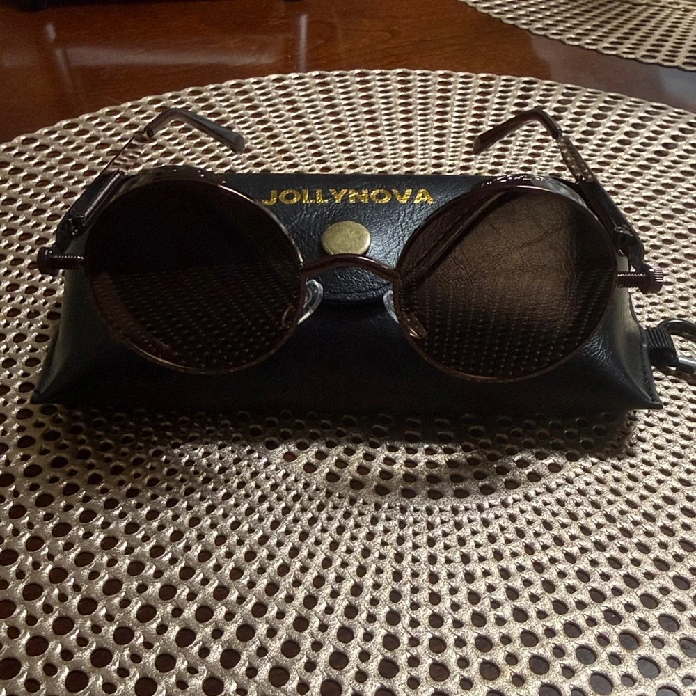 Jolly Nova Steampunk polarized brown sunglasses with case